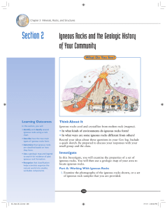 Section 2 Igneous Rocks and the Geologic History of Your Community