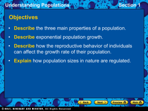 Understanding Populations Section 1