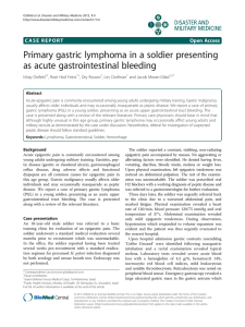 Primary gastric lymphoma in a soldier presenting as acute