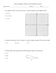 Test on Midpoints, Distances, and the Pythagorean Theorem