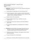 OBJECTIVE MASTERY CHECKLIST – Science 8th Grade Third