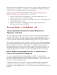 Research Topics in the Polymer Lab