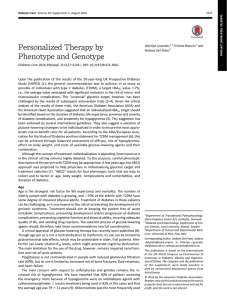 Personalized Therapy by Phenotype and Genotype