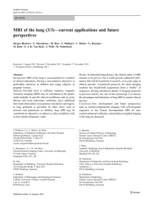 MRI of the lung - European Society of Thoracic Imaging