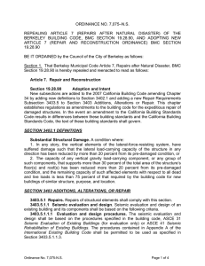 4. Adoption of Amendment to Berkeley Building