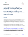 Biosafety guidance for diagnostic laboratories handling specimens