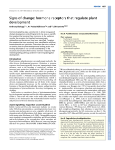 Signs of change: hormone receptors that regulate plant development