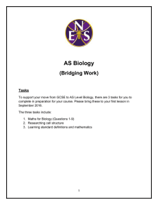 Bridging work * gcse to as level sciences. standard defintions and