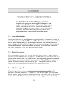 Chapter 8: Using the Study Results to Design