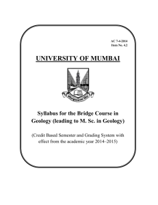 Geology Bridge course - University of Mumbai