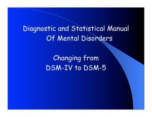 Diagnostic and Statistical Manual Of Mental Disorders