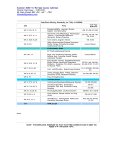 Current Tri II Course Schedule