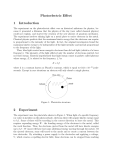 Photoelectric Effect 1 Introduction 2 Experiment
