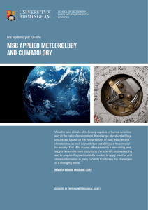 MSC APPLIED METEOROLOGY AND CLIMATOLOGY