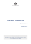 Objective of Superannuation - Discussion Paper