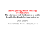 Declining Energy Return on Energy Invested (EROI)