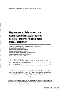 Dependence, Tolerance, and Addiction to Benzodiazepines: Clinical