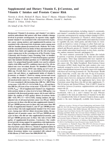 Supplemental and Dietary Vitamin E, β