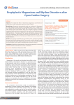 Prophylactic Magnesium and Rhythm Disorders after Open Cardiac