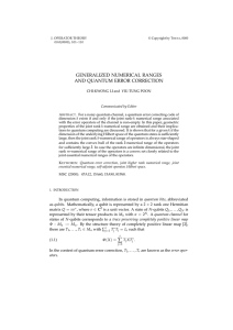 generalized numerical ranges and quantum error correction