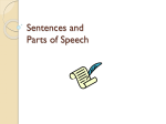 Sentences and Parts of Speech