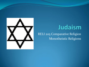 RELI 205 Comparative Religion Monotheistic Religions