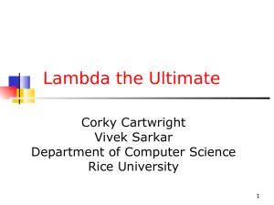 Lambda the Ultimate - Rice University Campus Wiki