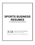 sports business resumes - John Cook School of Business