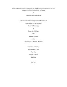 Biotic and abiotic factors constraining the distribution and