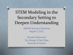 STEM Modeling in the Secondary Setting to Deepen Understanding