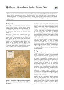 Groundwater quality information Burkina Faso