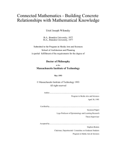 Thesis - Connected Mathematics: Building Concrete Relationships