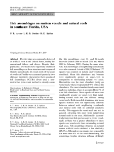 Fish assemblages on sunken vessels and natural reefs in southeast