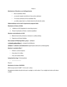 Pharm 1 Mechanisms of Diuretics as an Antihypertensive Direct