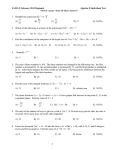 FAMAT February 2013 Regional Algebra II Individual Test “NOTA