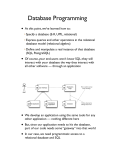 Database Programming: JDBC, Data Access Object Design Pattern