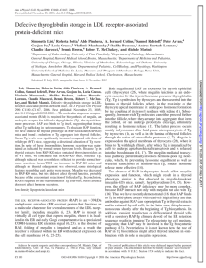 Defective thyroglobulin storage in LDL receptor