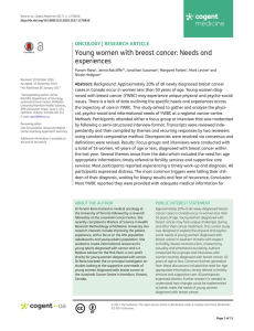 Young women with breast cancer: Needs and experiences