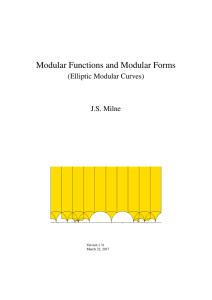 Modular functions and modular forms
