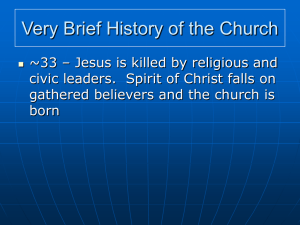 Very Brief History of the Church - The First Presbyterian Church of