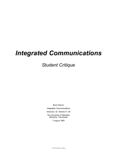 Integrated Communications - Bradley Osborn`s stories
