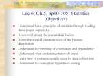 Lec 6, Ch.5, pp90-105: Statistics (Objectives)