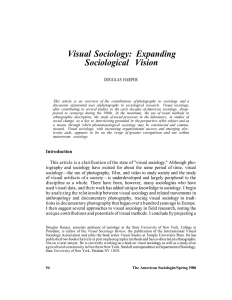 Visual Sociology: Expanding Sociological Vision