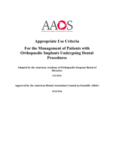 Appropriate Use Criteria For the Management of Patients
