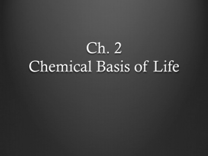 Ch. 2 Chemical Basis of Life