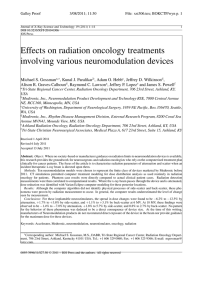 Effects on radiation oncology treatments involving