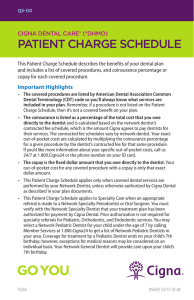 patient charge schedule