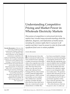 Understanding Competitive Pricing and Market Power in Wholesale