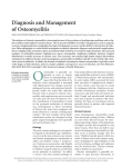 Diagnosis and Management of Osteomyelitis of Osteomyelitis