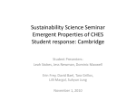Sustainability Science Seminar Emergent Properties of CHES